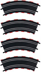 Carrera racebaan flauwe bochten set - 4 stuks - 1:43 kunststof