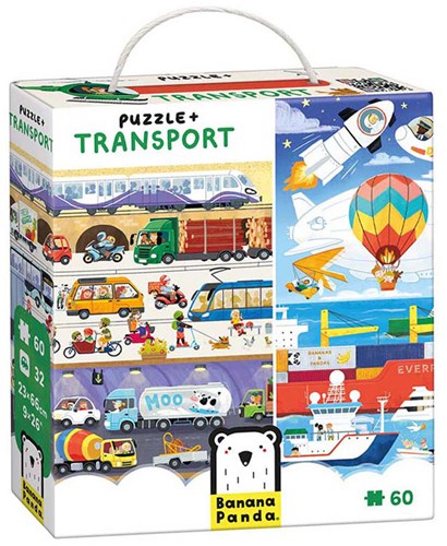 Banana Panda puzzel transport educatief speelgoed voertuigen 60 stukjes