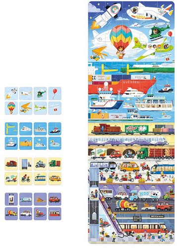 Banana Panda puzzel transport educatief speelgoed voertuigen 60 stukjes-2