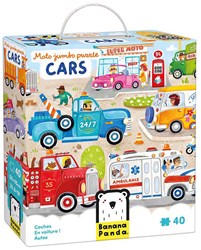 Banana Panda puzzel auto's - educatief speelgoed karton 40 stukjes