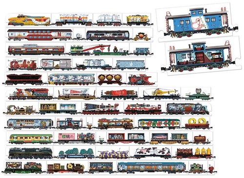 Banana Panda puzzle train jouet - Mix and Match Trains 54 pièces-2