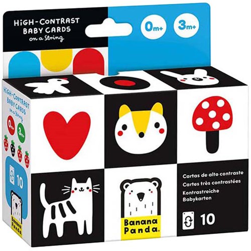 Banana Panda hoogcontrast babykaarten voor baby's 0-3 maanden educatief