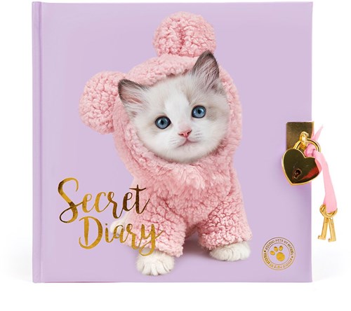 Studio Pets dagboek met slotje - kitten Mousie - roze dagboek