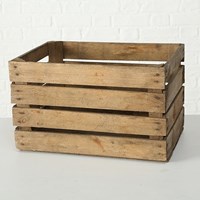 Boltze Home caisse de rangement en bois caisse de vente Lea marron 50x40x30cm décorative