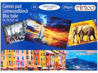 Canvas tekenblok A4 schilderpapier 280gsm 10 vellen wit hobby-2