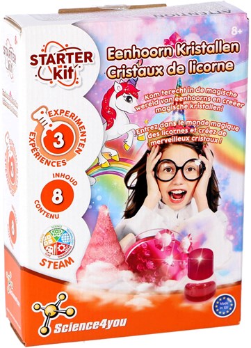 Coffret de jeu science cristaux licorne expérimenter et découvrir