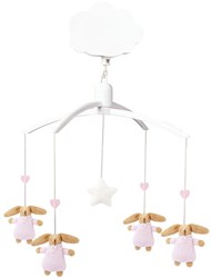 Trousselier mobile musical lapin rose décoration chambre bébé