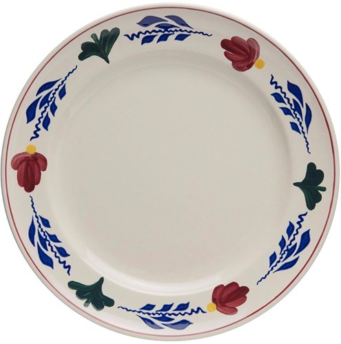 Bord Boerenbont dinerbord aardewerk wit gebloemd 25,5cm klassiek-3