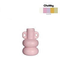 Chubby kaarsenhouder H12cm roze