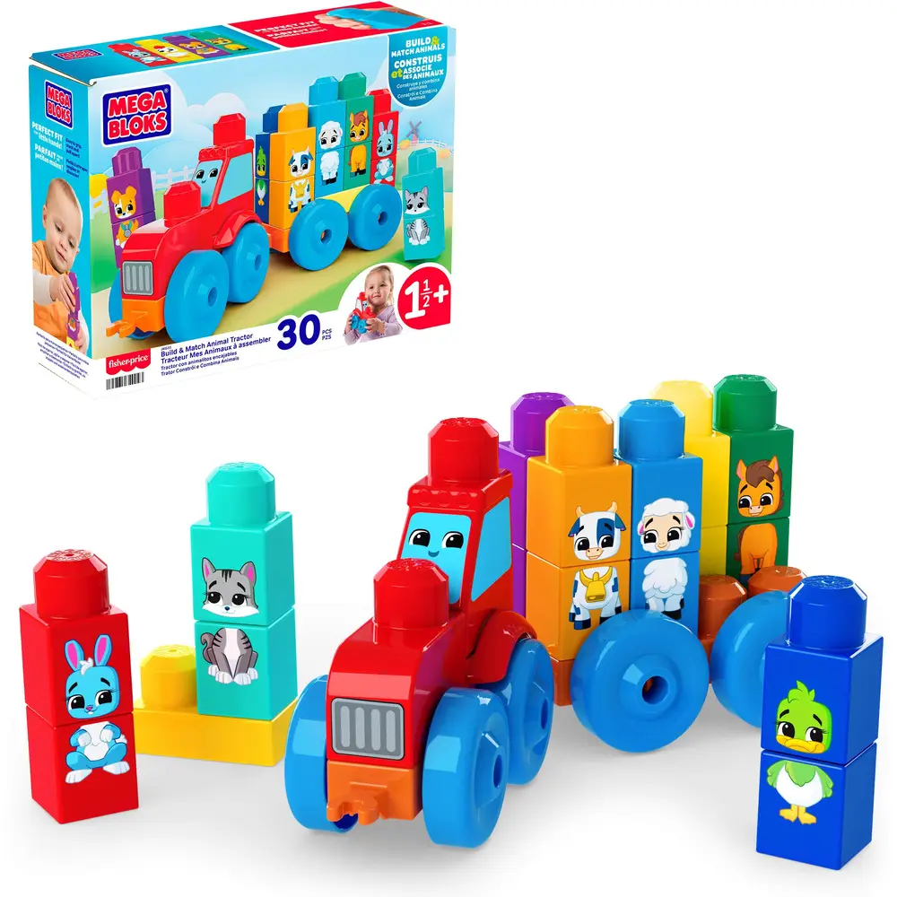 Mattel coffret de construction MEGA BLOKS tracteur animaux jouet coloré