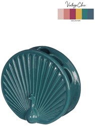 Vase en plastique Peacock petrol décoration pour enfants 15cm rond