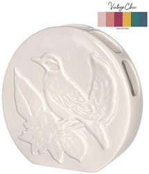 Vase décoration Bird crème plastique pour enfants Ø6xH20cm