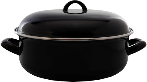 Braadpan 28 cm. emaille zwart