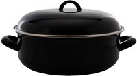 Imperial Kitchen braadpan emaille zwart 28 cm - kookpan voor alle warmtebronnen