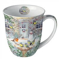 Ambiente mug en céramique 400ml design bain joyeux tasse à café