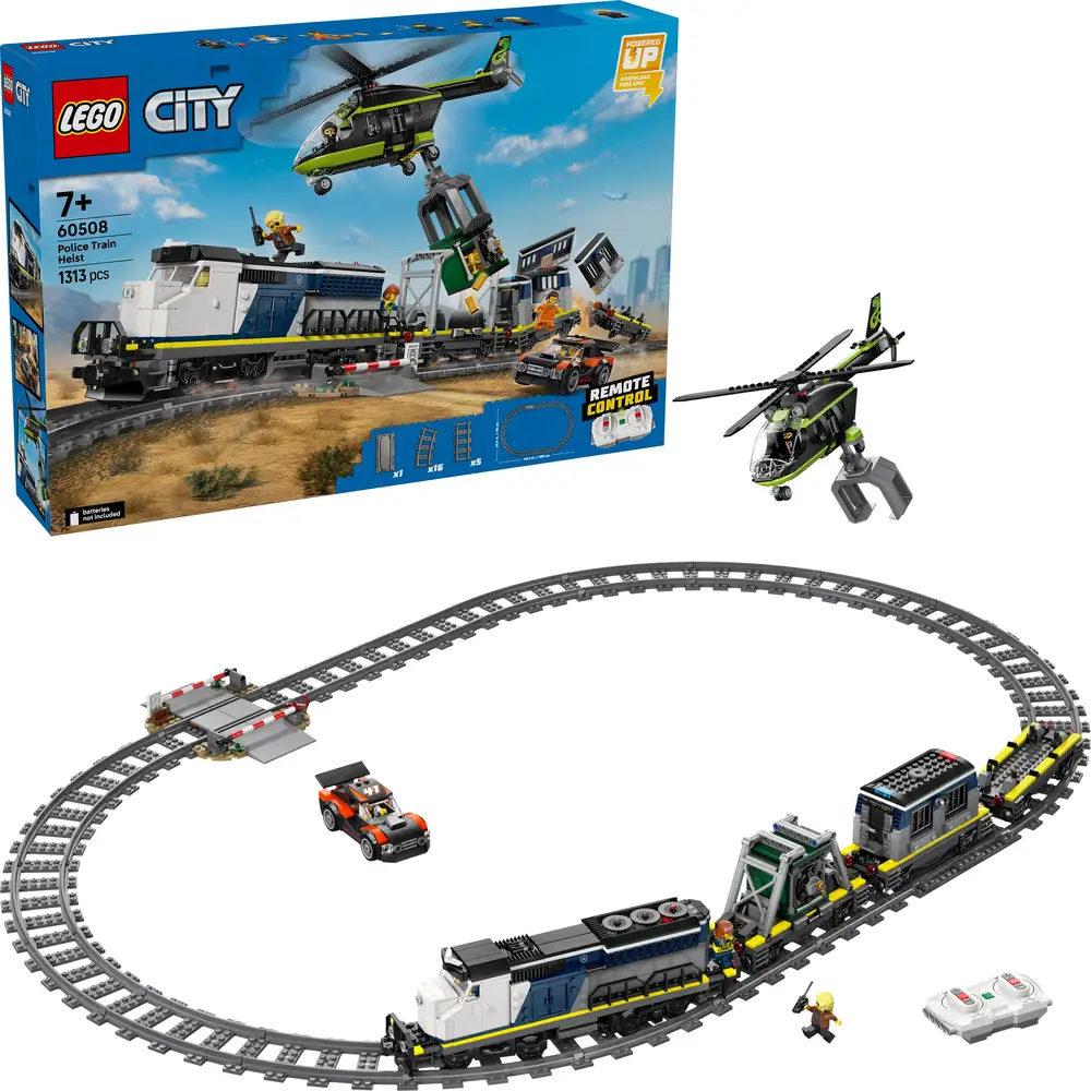 LEGO City Politietrein Speelgoedset - Overval, Helikopter & Auto 60508