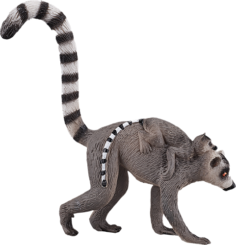 Mojo Wildlife speelgoed Ringstaartmaki met baby - 387237-2