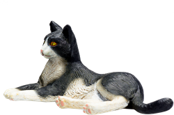 Mojo Jouet Animaux Chat Couché Noir Blanc - 387367