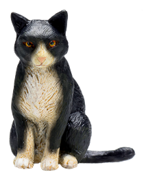 Mojo Pets speelgoed Kat Zittend Zwart Wit - 387371