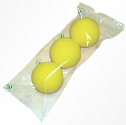 3 balles en mousse jaunes de 70 mm en pack.