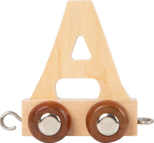 Small Foot houten lettertrein treinletter A set van 12 stuks