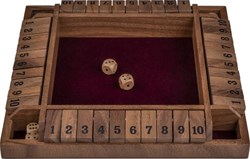 Engelhart Games Shut the box spel - Houten dobbelspel walnoot 29x29 cm