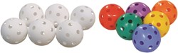 Megaform vloerhockey ballen set - 6 kleuren plastic speelballen