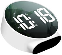 Réveil numérique - Deux alarmes - Blanc - Dimmable - USB & pile AAA - Pour adultes et enfants - horloge pour la maison, la chambre et les vacances - réveil de voyage & réveil pour enfants - réveil-2