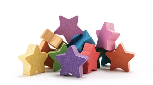 Ocamora jouet éducatif étoiles, cœurs & lunes carton multicolore-3