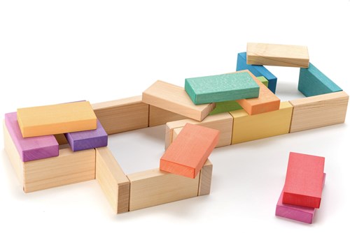 Ocamora speelgoed plankenset groot - educatief karton multicolor