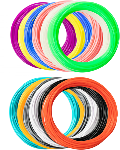 3D&Print PLA filament set voor 3D pen en printer 10 meter 14 kleuren