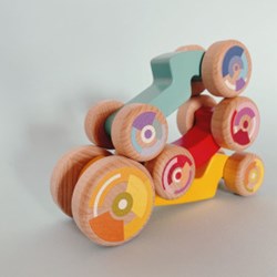 Bajo houten speelgoedauto 3ple car multicolor educatief