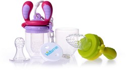 KidsMe Food Feeder fruitspeen & sabbelzakje voor baby Starter Pack - Maat M - Gray