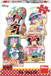 Dino puzzel Minnie en Daisy - 4 puzzels - 54 stukjes karton