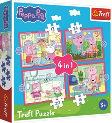 Trefl jouet puzzle Peppa Pig - coffret puzzle 4-en-1 aventure