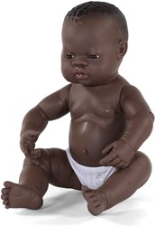 Miniland Babypop Afrikaanse Jongen 40cm Vanillegeur Pop Bruin