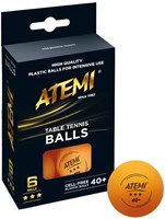 Atemi balle de tennis de table 3 étoiles orange lot de 6 - balles de ping-pong