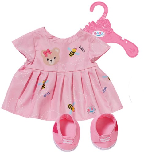 BABY born poppenkleding Beer jurk - roze outfit voor knuffelbeer en pop