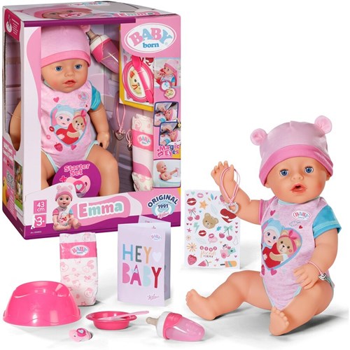 BABY born poupée bébé Emma 43 cm - poupée interactive avec accessoires