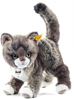 Steiff chat en peluche Kitty jouet doux gris beige - 25 cm - chat câlin