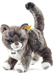 Steiff knuffel kat Kitty pluche grijs beige - 25 cm - zachte speelgoedkat