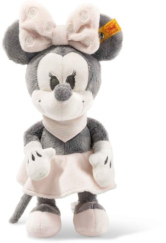 Steiff knuffel met pieper en knisperfolie Minnie Mouse, grijs/roze/wit