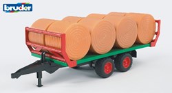Bruder balentransporter speelgoedaanhanger met 8 strobalen 1:16 groen