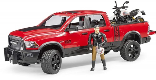Bruder Dodge RAM 2500 Power Wagon avec Ducati Scrambler Desert Motor & Driver - 2502