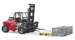Bruder Linde HT160 heftruck met pallet en 3 boxen (02513)