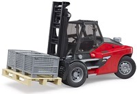 Bruder chariot élévateur Linde HT160 jouet avec palette et 3 caisses