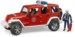 Bruder Jeep Wrangler UnlimitedRubicon brandweer auto met brandweerman (02528)