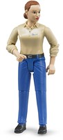 Bruder speelfiguur vrouw blanke huid blauwe broek 10,7cm speelgoed