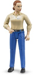 Bruder speelfiguur vrouw blanke huid blauwe broek 10,7cm speelgoed