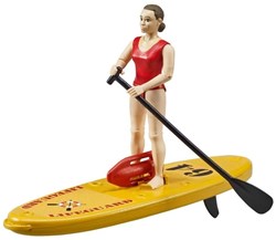 Bruder speelfiguur lifeguard met stand up paddle board speelgoed